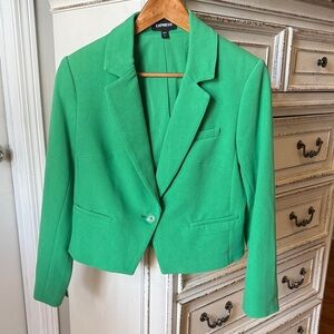 Express Kelly Green Cropped Blazer